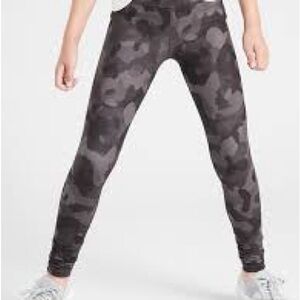 Athleta Girl Printed Chit Chat Tights  Camo Leggings - Black and Gray